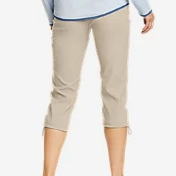 Eddie Bauer Cinchable Rainier Capris - Pumice - 12 - Picture 2 of 9